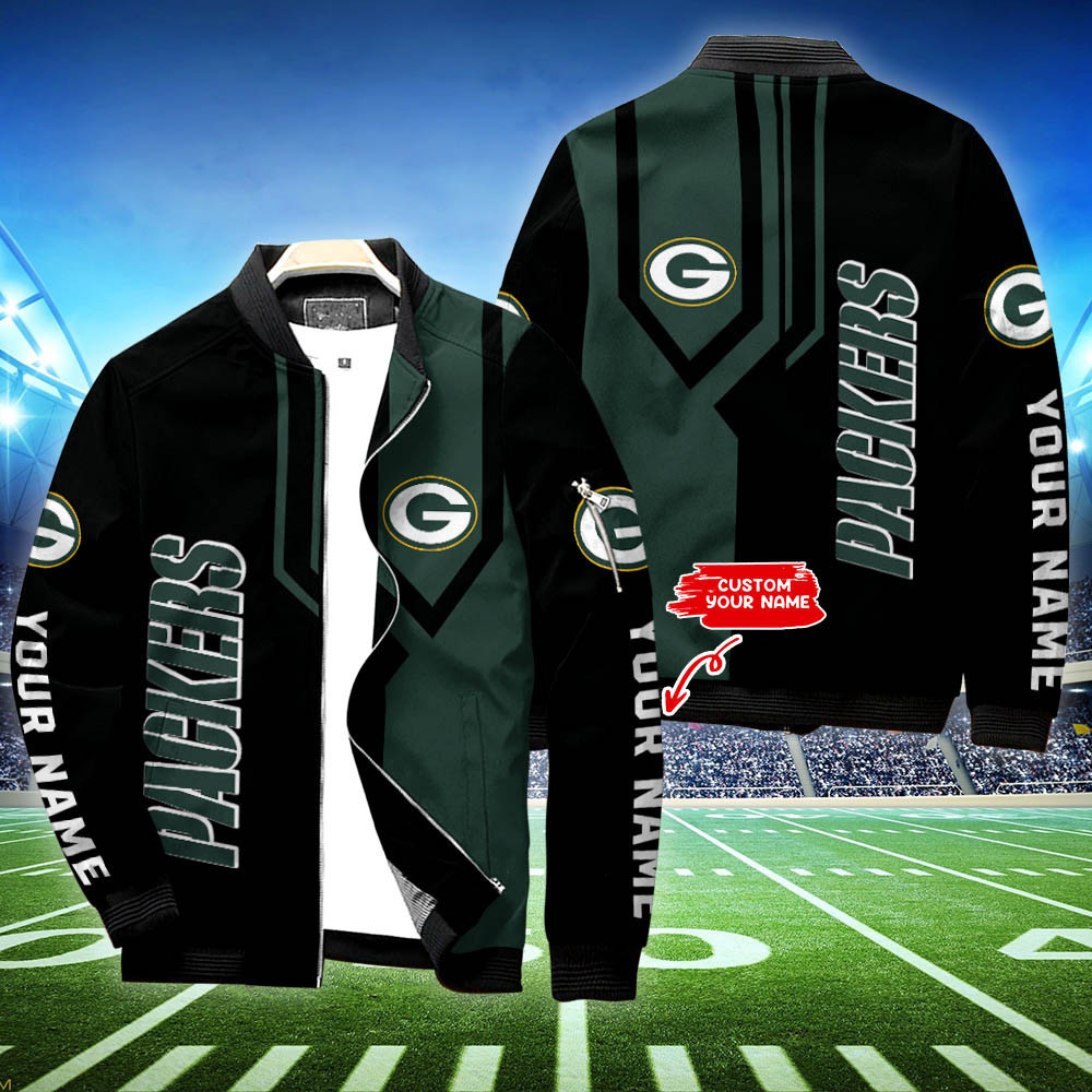Green Bay Packers Custom Bomber Jacket Hot Gift For Sport Fans