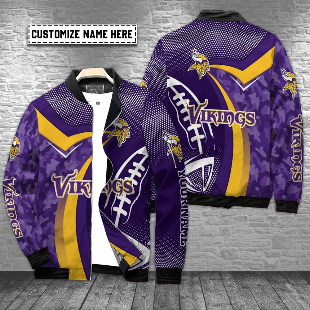 Minnesota Vikings Nfl Personalized Bomber Jacket Best Gift For Sport Team Fan