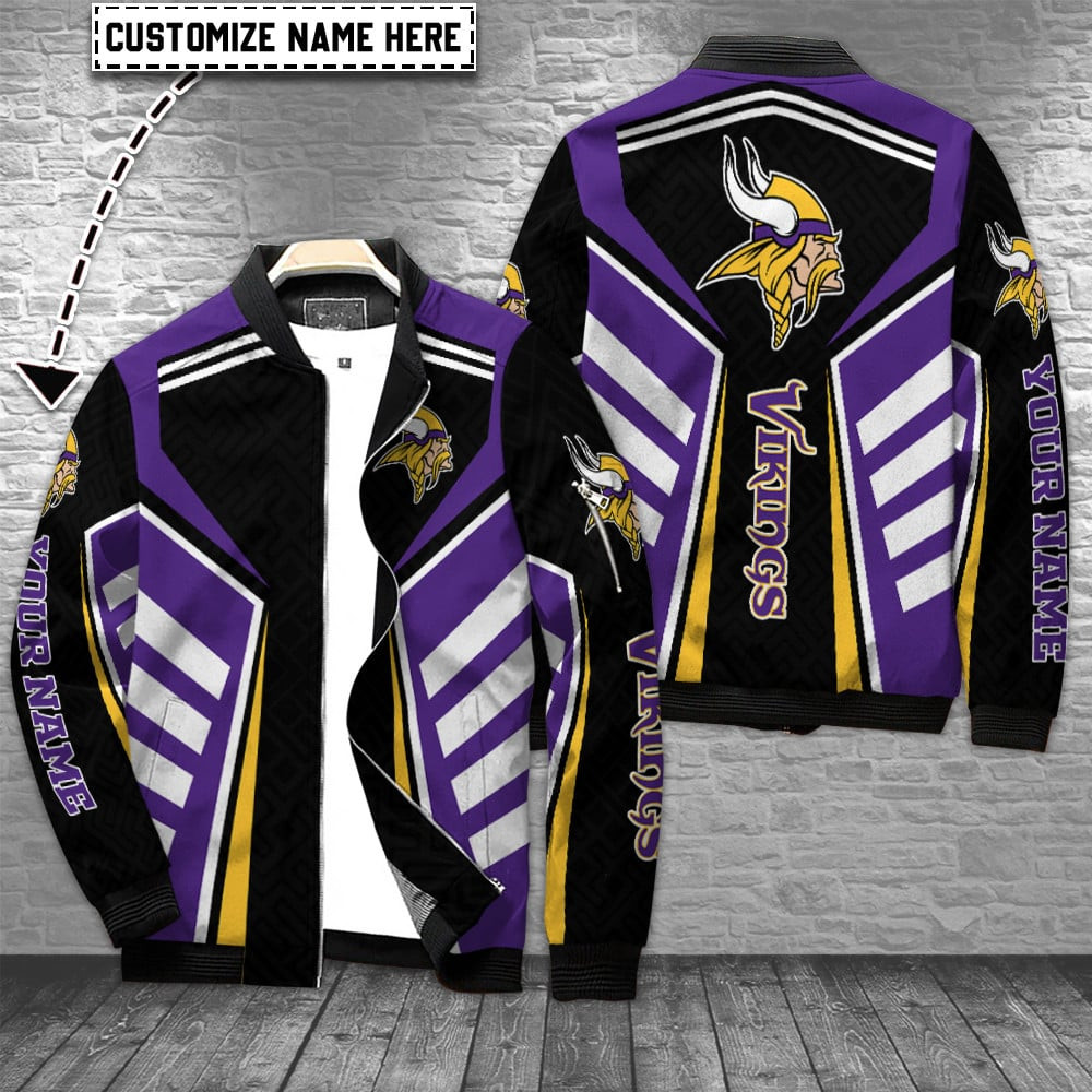 Minnesota Vikings Nfl Personalized Bomber Jacket Collection For Sport Fans