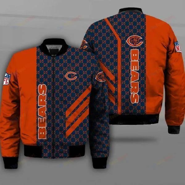 Chicago Bears Bomber Jacket Full Zip Jacket For Nfl Fans Sport Warm Winter Coat