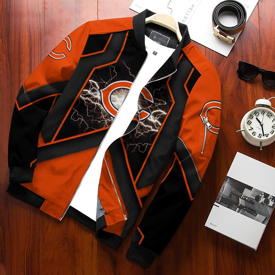 Chicago Bears Bomber Jacket Full Zip Jacket For Nfl Fans Sport Premium Quality