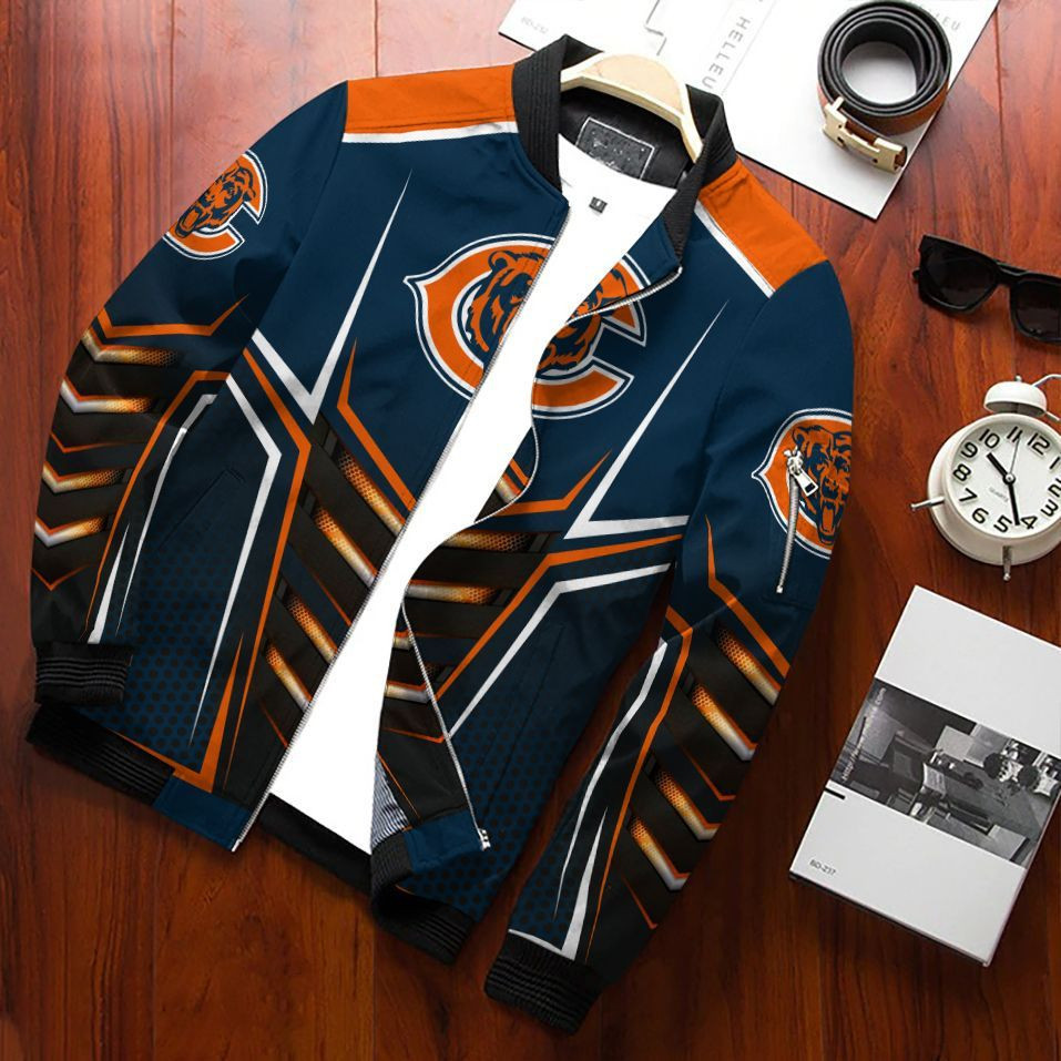 Chicago Bears Bomber Jacket Full Zip Jacket For Nfl Fans Sport Football Team Gear