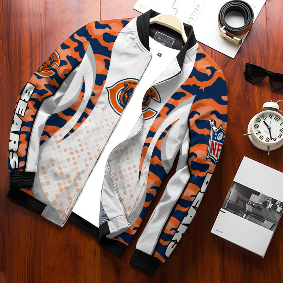 Chicago Bears Bomber Jacket Full Zip Jacket For Nfl Fans