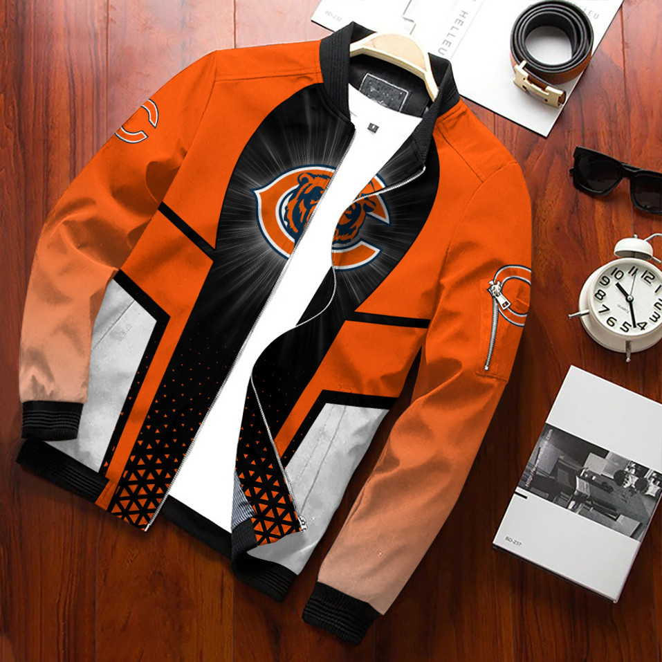 Chicago Bears Bomber Jacket Full Zip Jacket For Nfl Fan