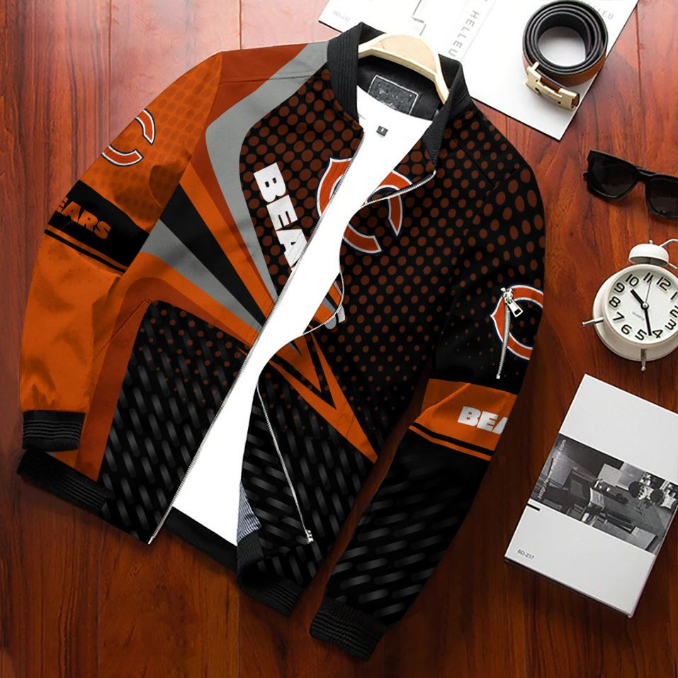 Chicago Bears Full Zip Jacket For Nfl Fans Sport Team Bomber Jacket