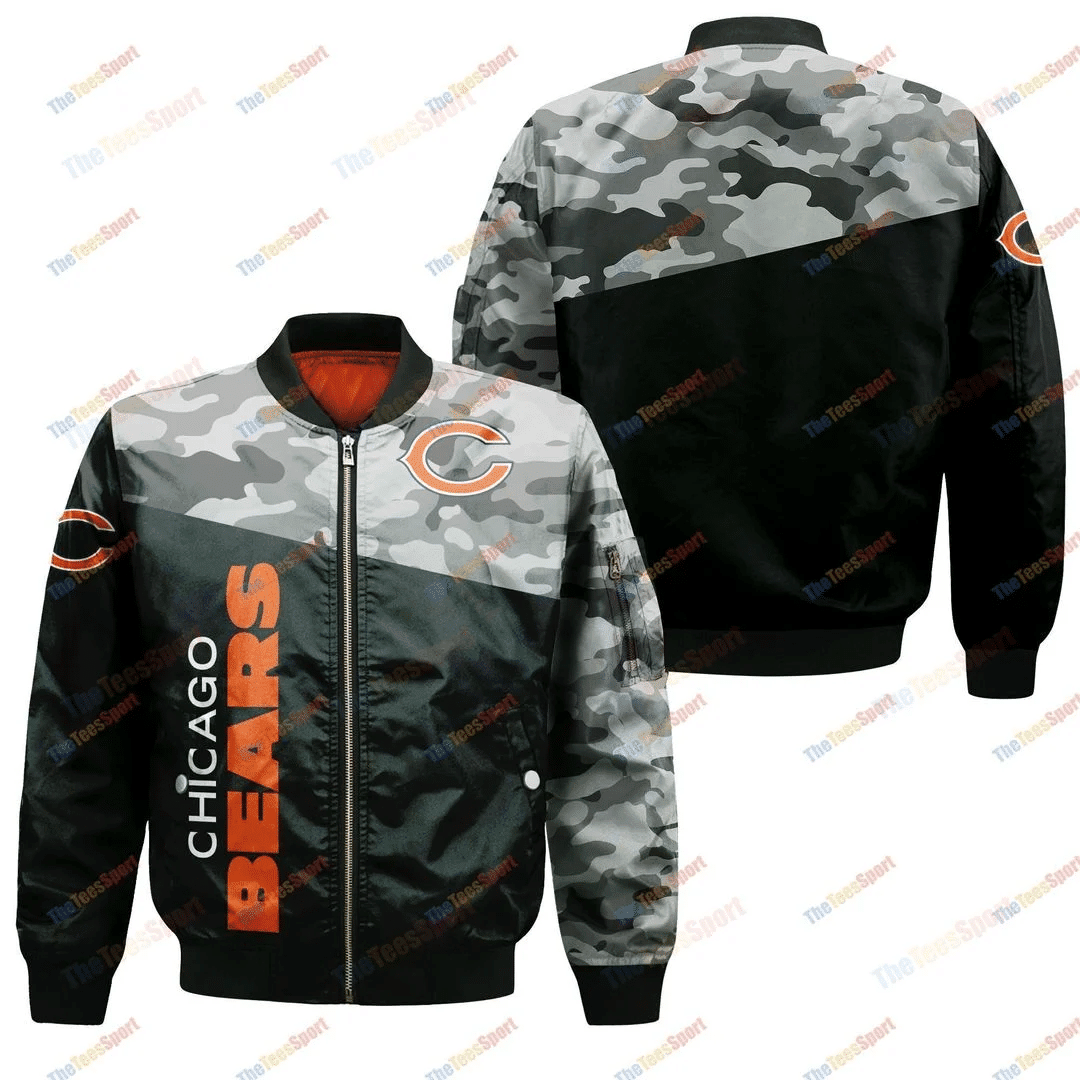 Chicago Bears Bomber Jacket Full Zip Jacket For Nfl Fans Sport Fall Outfit