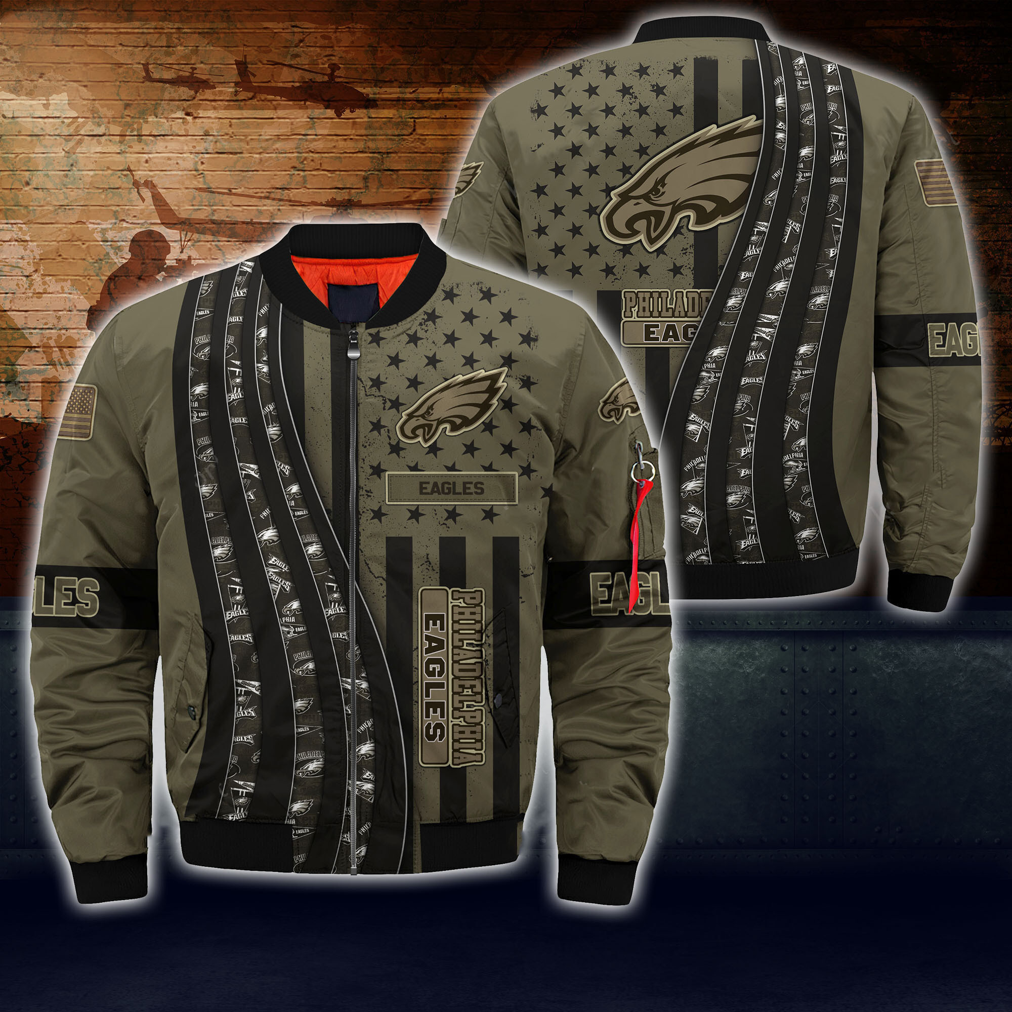 Philadelphia Eagles Thick Bomber Jacket For Men Women