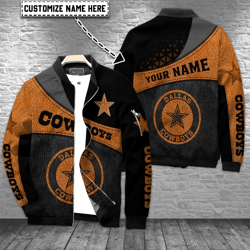 Dallas Cowboys Personalized Full Zip Up Bomber Jacket Best Gift For Sport Team Fan