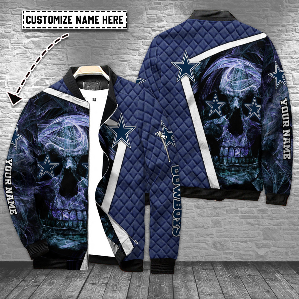 Dallas Cowboys Personalized Full Zip Up Bomber Jacket Collection For Sport Fans