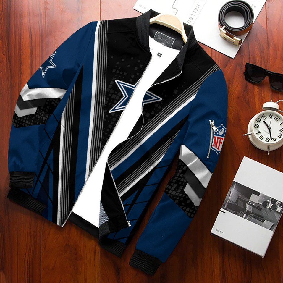 Dallas Cowboys Football Team Bomber Jacket Full Zip Jacket For Nfl Fans Sport Classic Fit