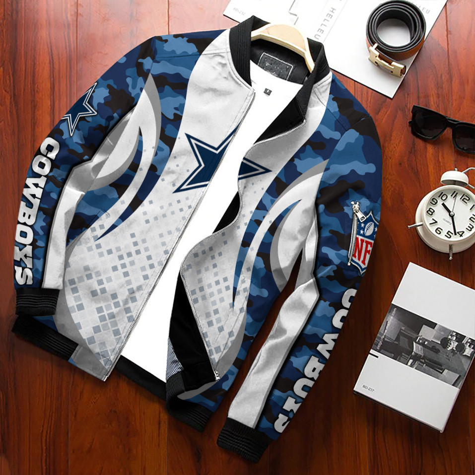 Dallas Cowboys Football Team Bomber Jacket Full Zip Jacket For Nfl Fans Sport Everyday Wear