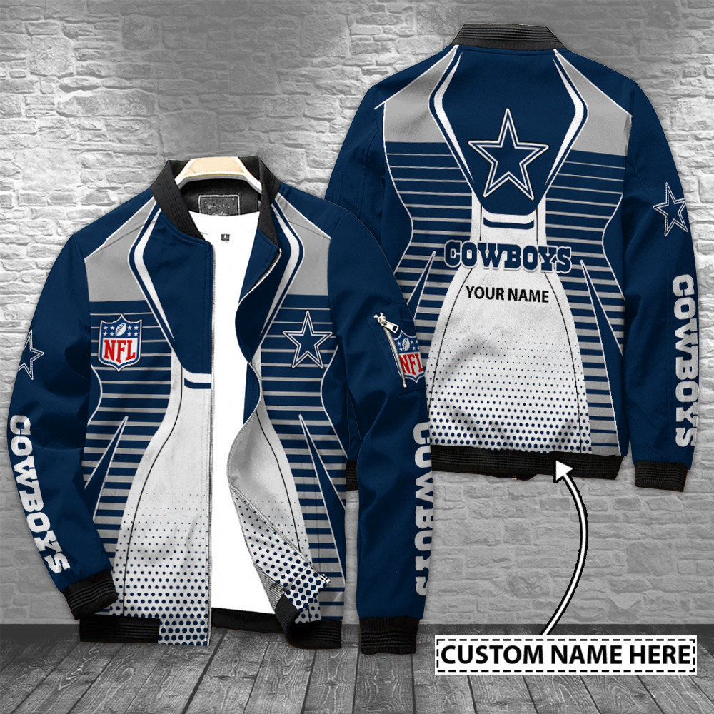 Dallas Cowboys Personalized Zipper Bomber Jacket Best Collection For Sport Fans