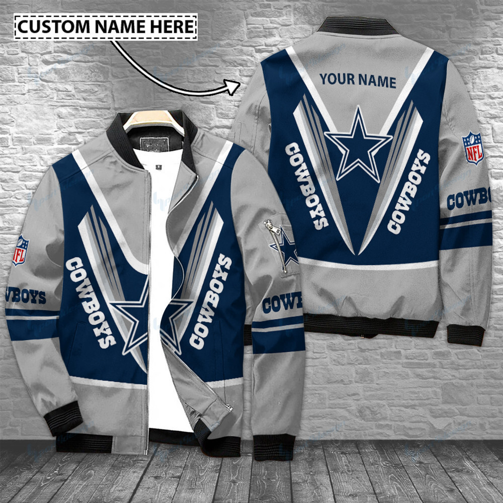 Dallas Cowboys Personalized Bomber Jacket Full Zip Hot Gift For Sport Fans