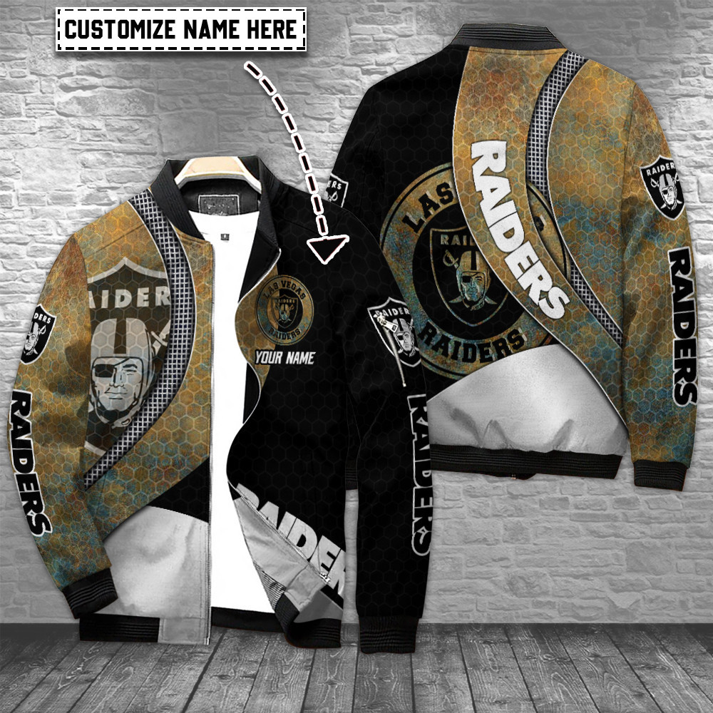 Las Vegas Raiders Nfl Personalized Bomber Jacket Best Gift For Sport Team Fan