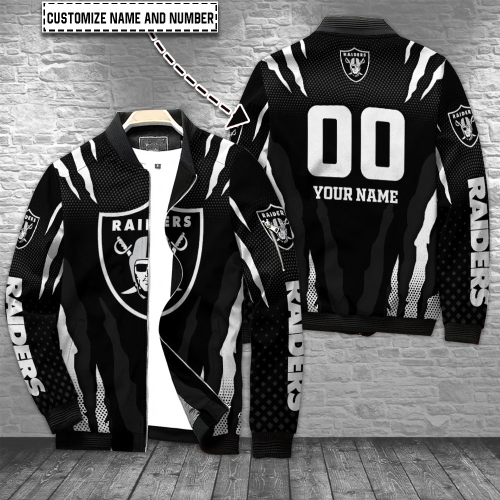 Las Vegas Raiders Nfl Personalized Bomber Jacket Collection For Sport Fans