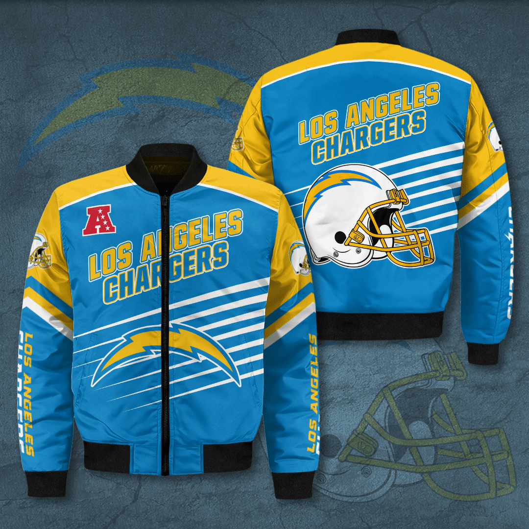 Los Angeles Chargers Bomber Jacket Full Zip Jacket For Nfl Fans Sport