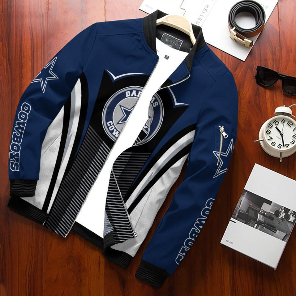 Dallas Cowboys Football Team Bomber Jacket Full Zip Jacket For Nfl Fan Sport Enthusiast Jacket