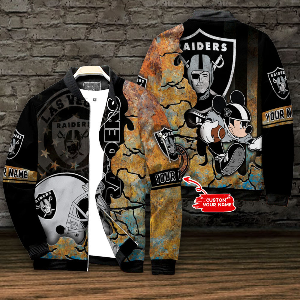 Las Vegas Raiders Nfl Personalized Bomber Jacket Best Collection For Sport Fans
