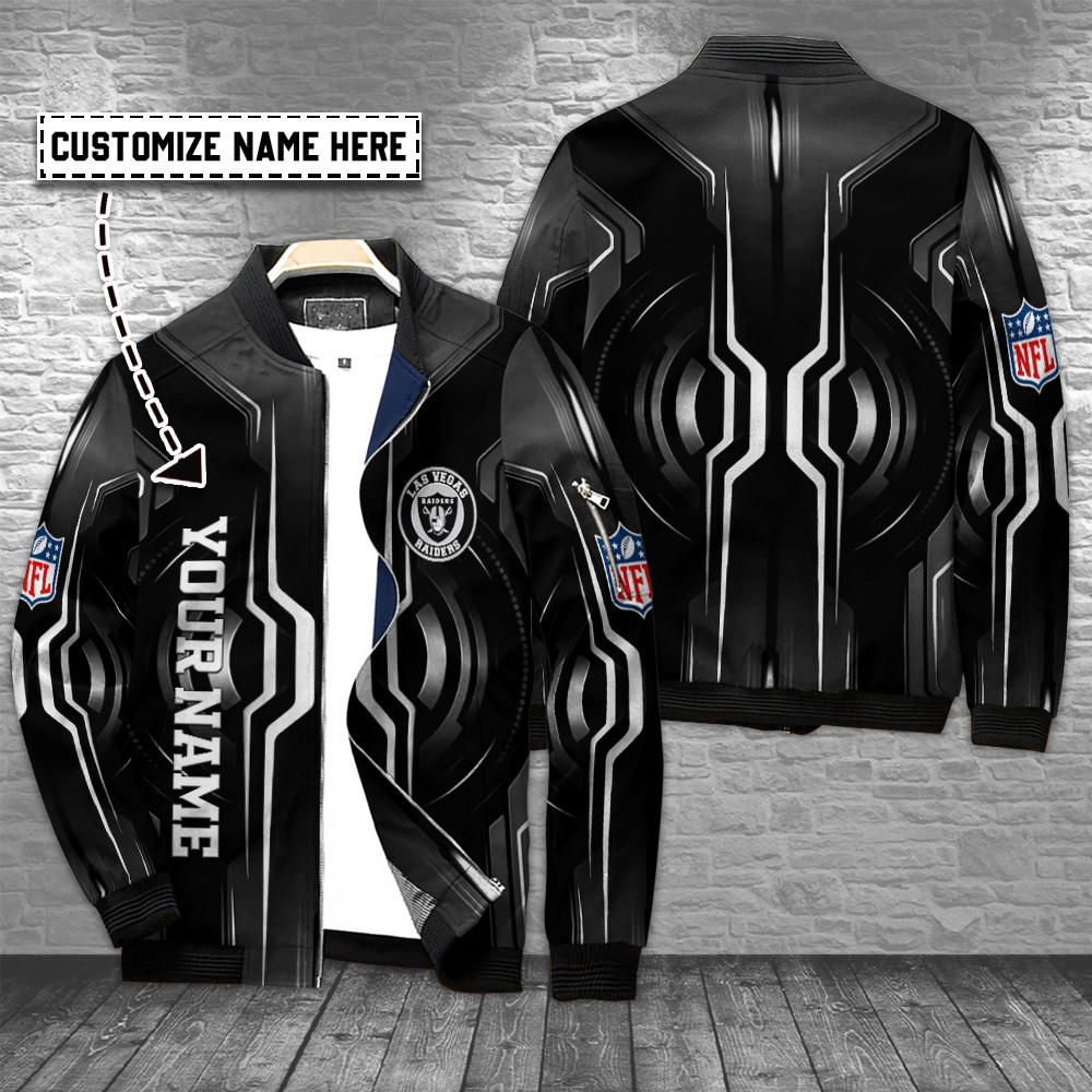 Las Vegas Raiders Football Personalized Bomber Jacket Best Gift For Sport Team Fan