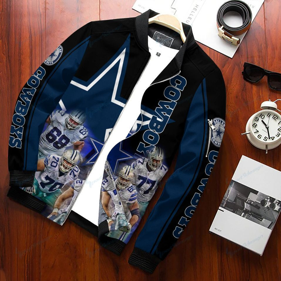 Dallas Cowboys Football Team Bomber Jacket Full Zip Jacket For Nfl Fan Sport Urban Outfit