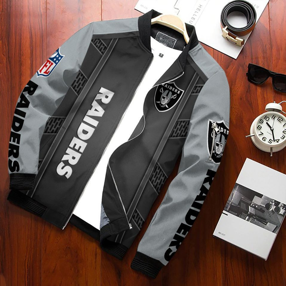 Las Vegas Raiders Football Team Bomber Jacket Full Zip Jacket For Nfl Fans Sport Premium Quality