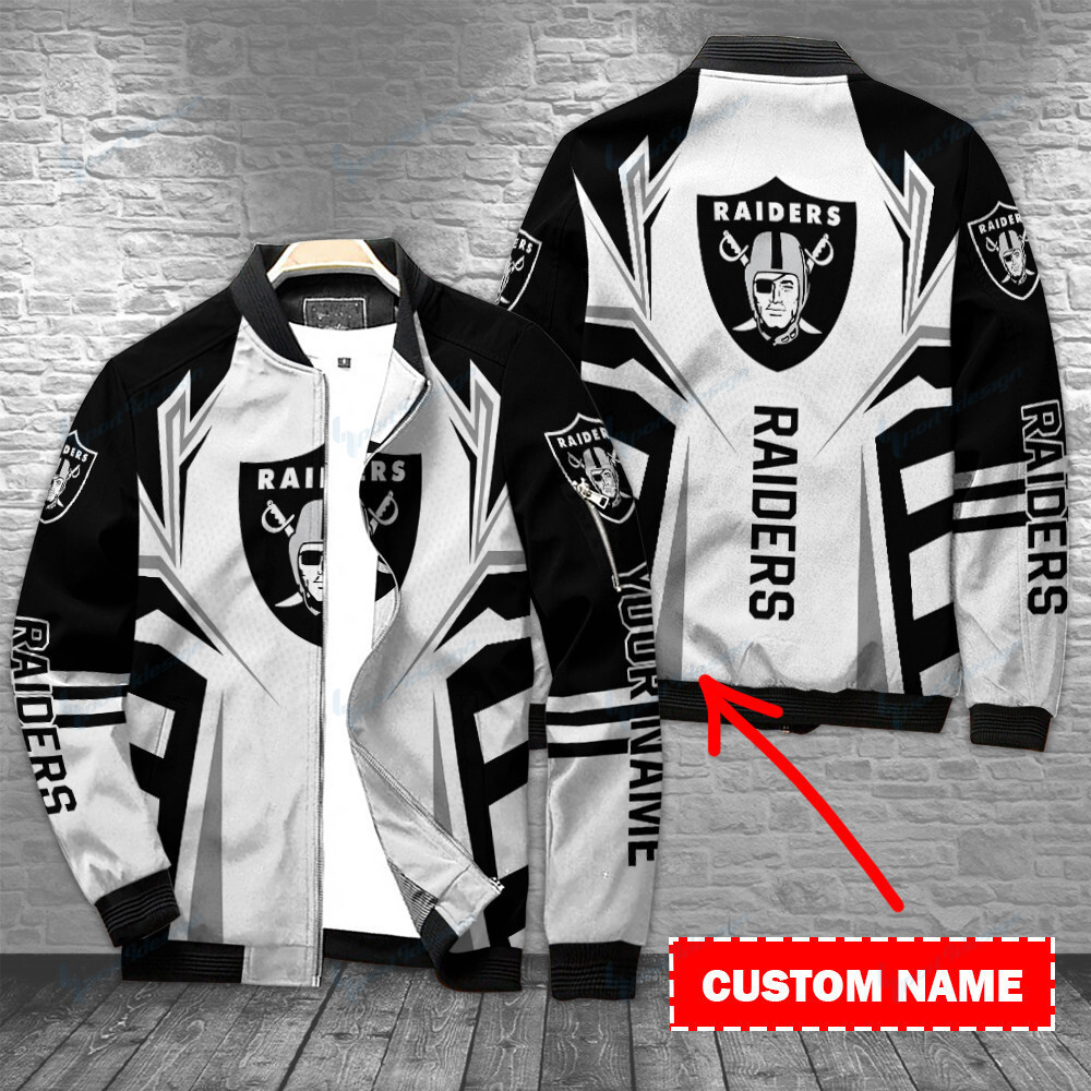 Las Vegas Raiders Personalized Bomber Jacket Hot Gift For Nfl Team Fan