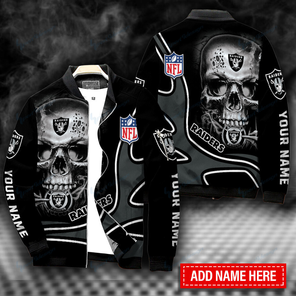 Las Vegas Raiders Personalized Bomber Jacket Hot Gift For Nfl Team Fans