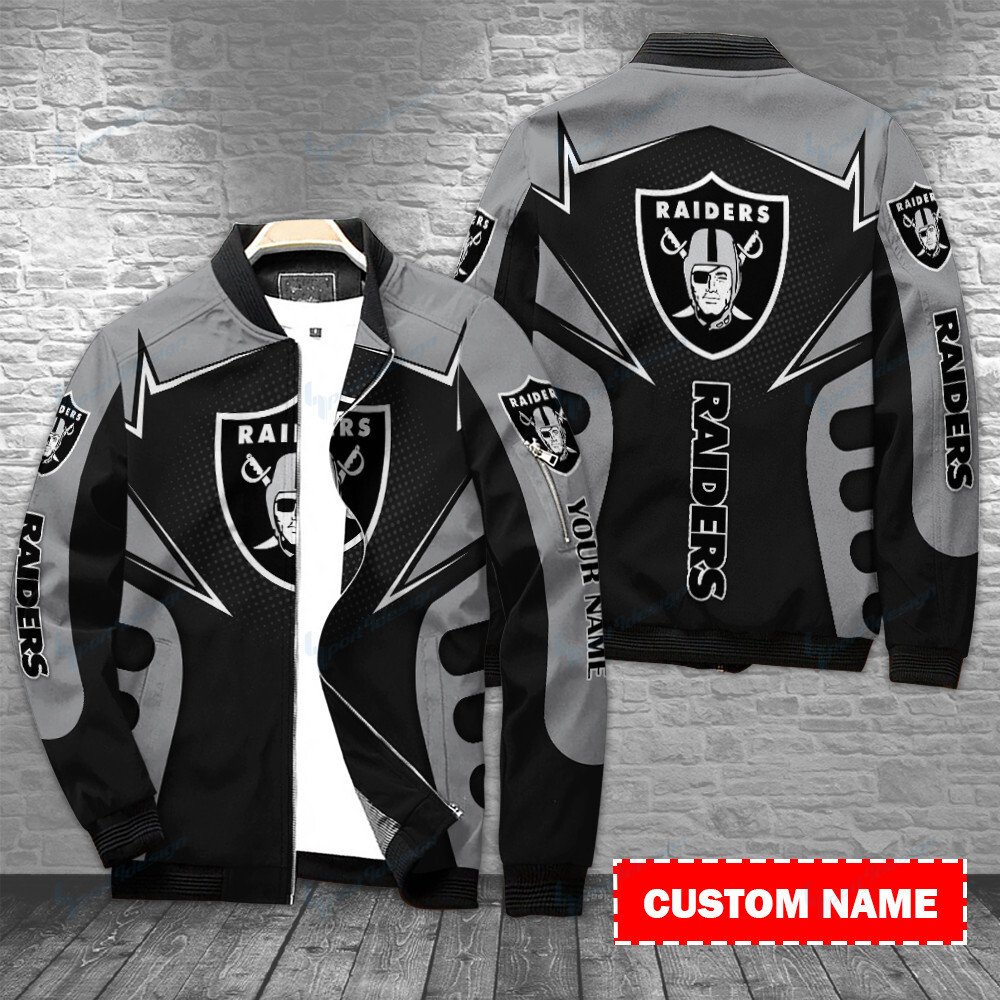 Las Vegas Raiders Personalized Bomber Jacket Gift For Nfl Team Fan