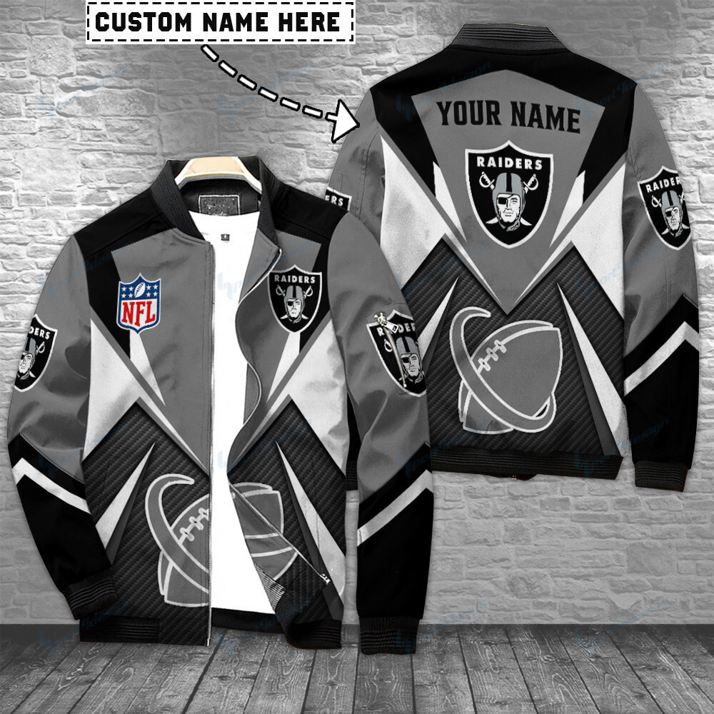 Las Vegas Raiders Nfl Personalized Bomber Jacket Hot Gift For Sport Fans