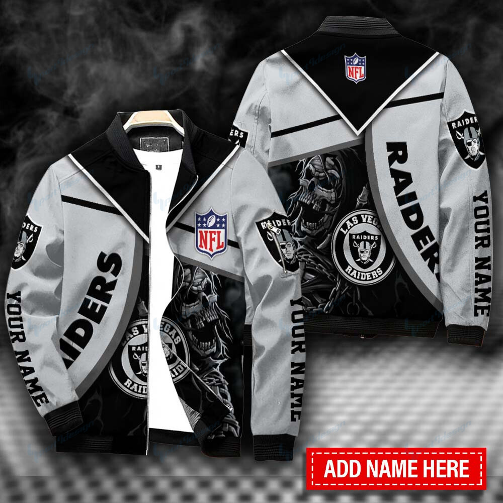 Las Vegas Raiders Personalized Bomber Jacket Gift For Nfl Fans