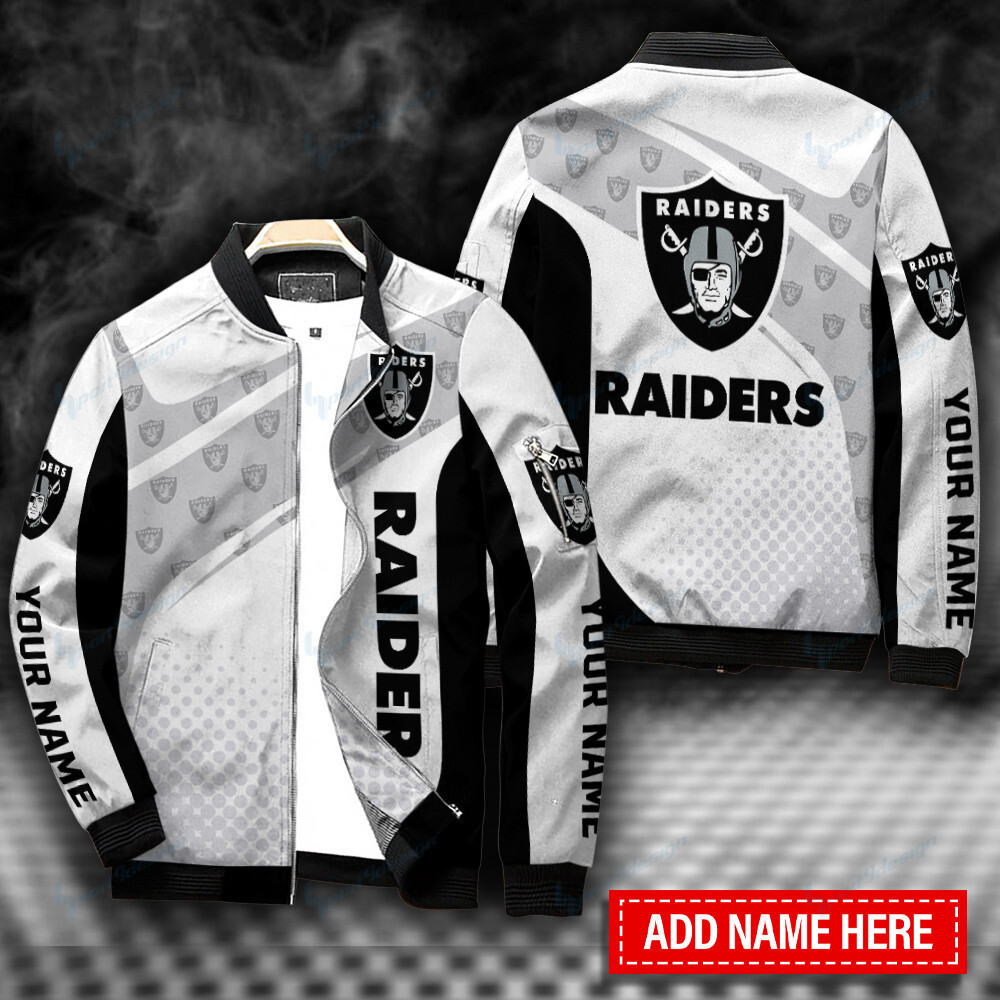 Las Vegas Raiders Personalized Bomber Jacket Hot Gift For Nfl Fans