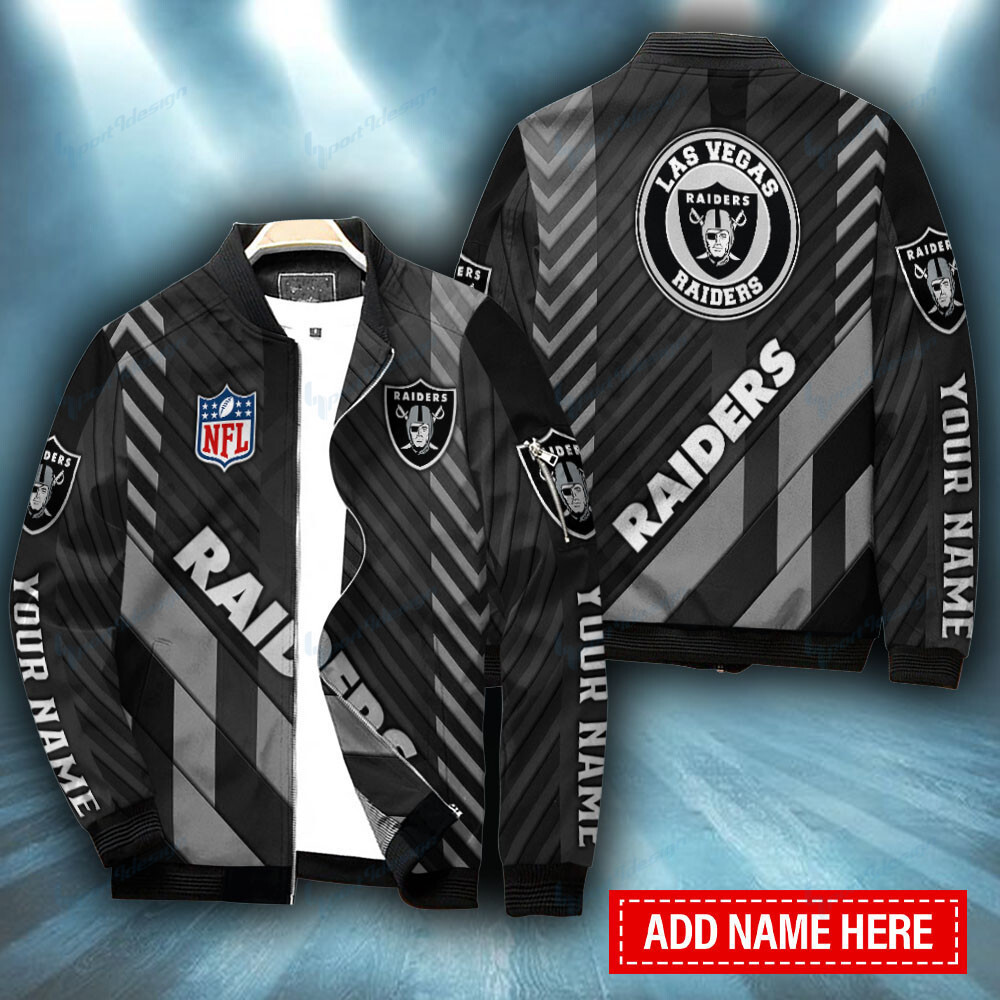 Las Vegas Raiders Nfl Personalized Bomber Jacket Gift For Sport Fan