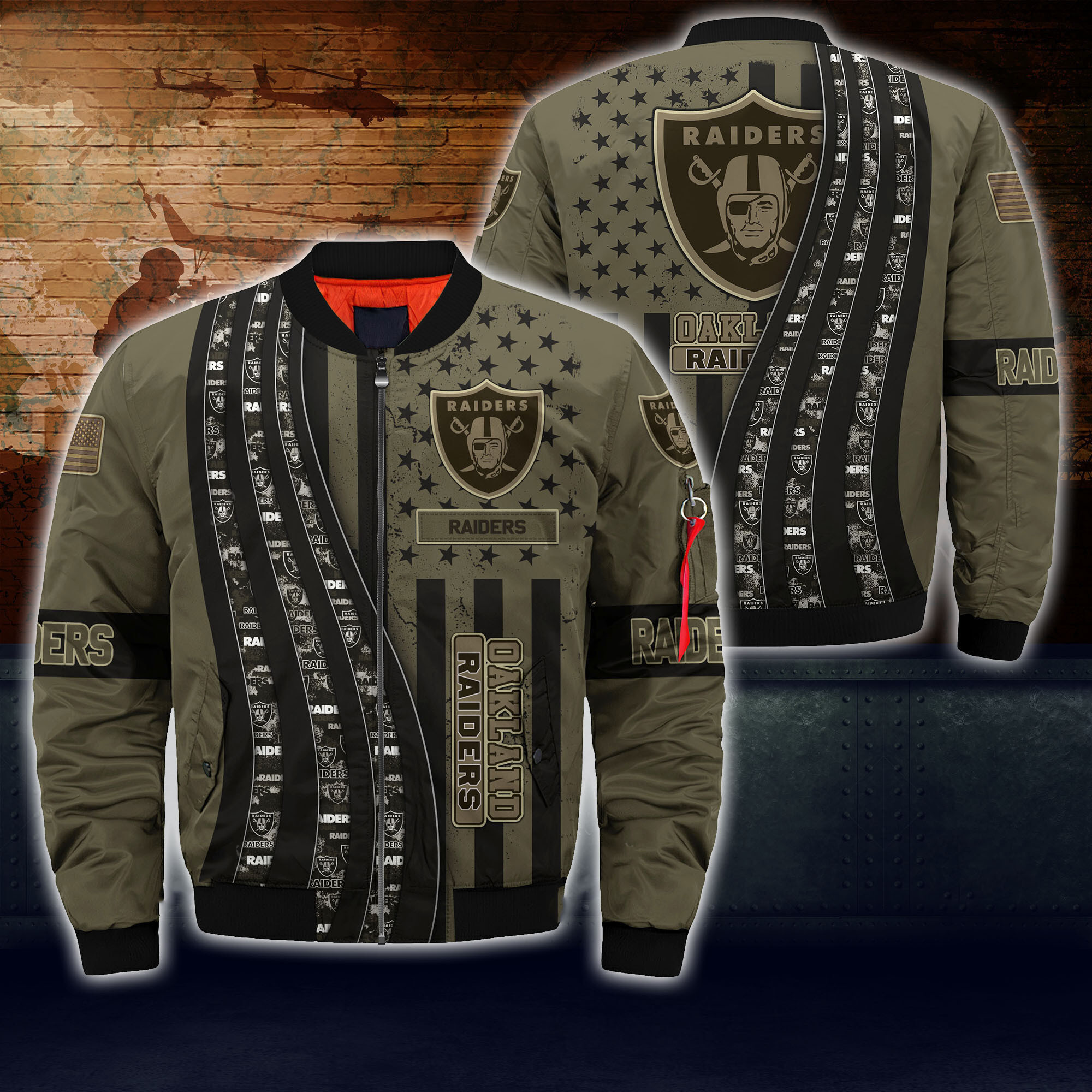 Las Vegas Raiders Thick Bomber Jacket For Men Women
