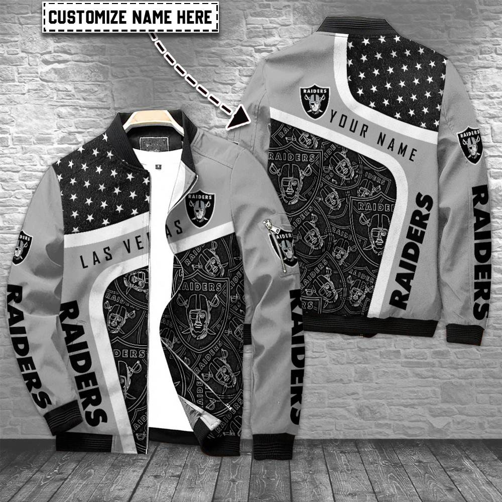 Las Vegas Raiders Customized Bomber Jacket Best Gift For Sport Team Fan