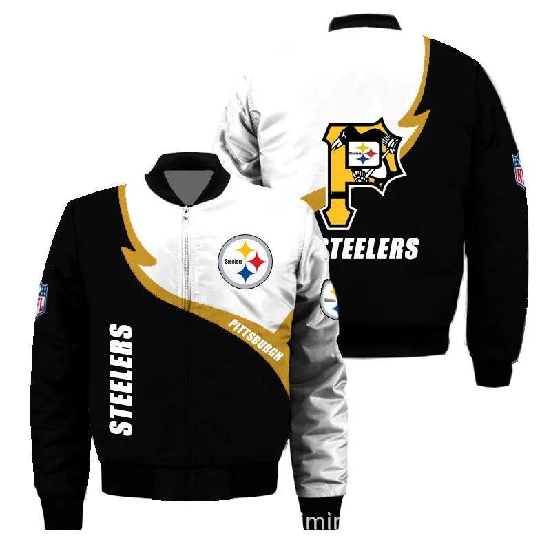 Men's Pittsburgh Steelers & Penguins Jacket Full-Zip Bomber Jacket
