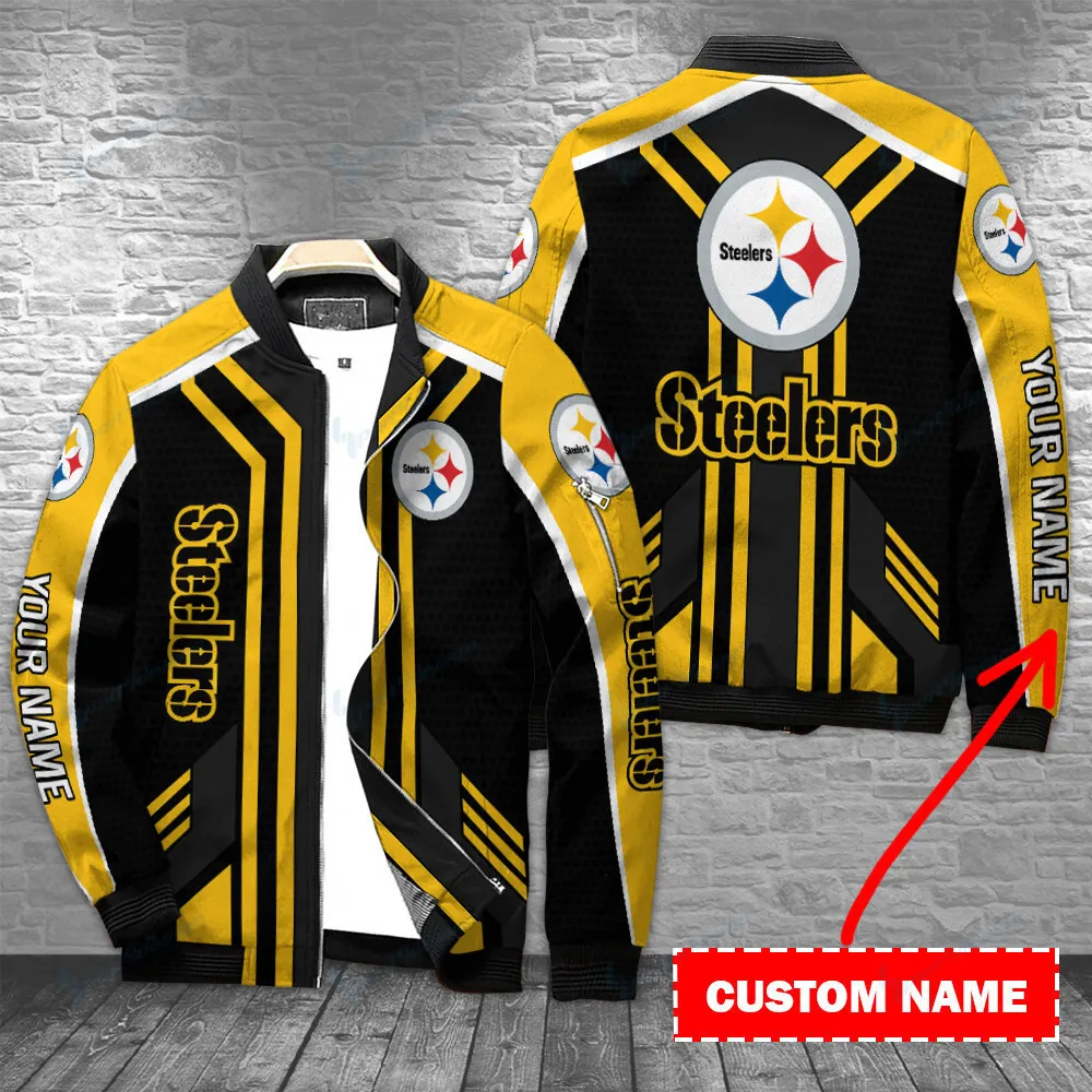 Pittsburgh Steelers Personalized Bomber Jacket Hot Gift For Sport Fans
