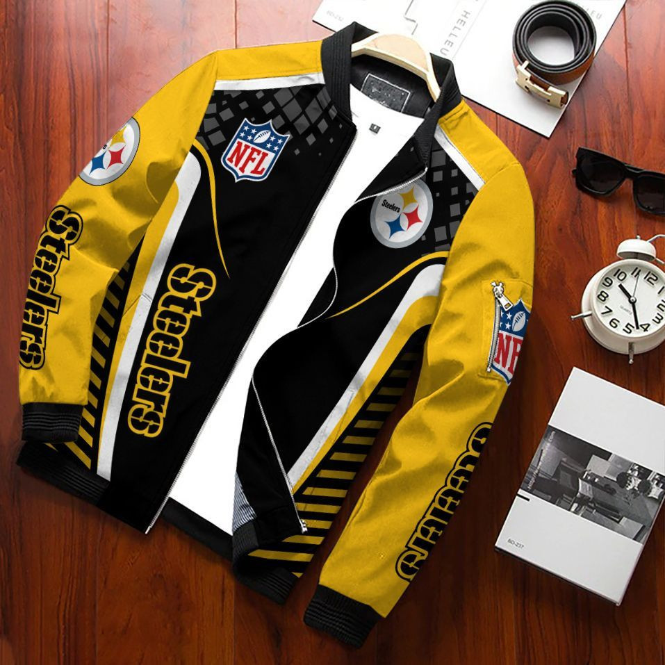 Pittsburgh Steelers Team Special Bomber Jacket Full Zipper Jacket For Nfl Fan Sport Slim Fit