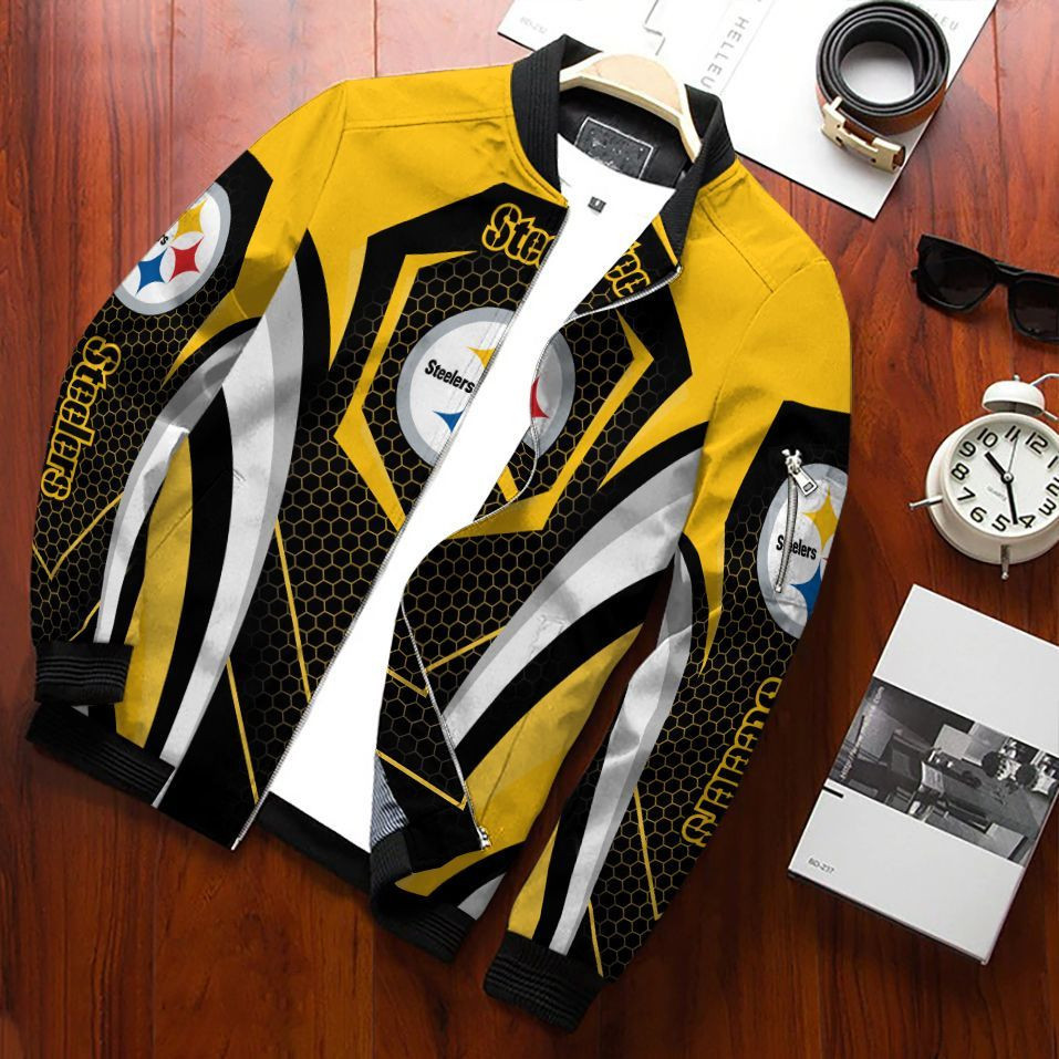 Pittsburgh Steelers Team Special Bomber Jacket Full Zipper Jacket For Nfl Fan Sport Cold Weather Gear
