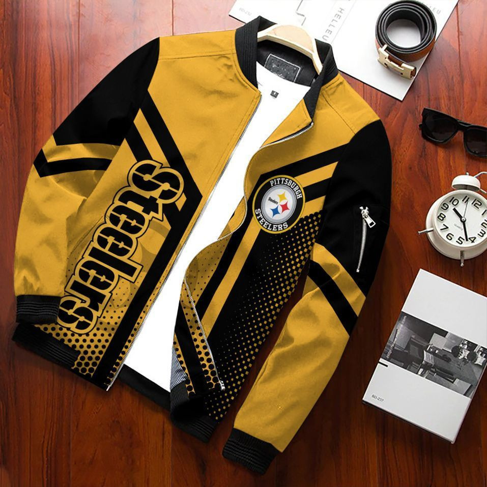 Pittsburgh Steelers Team Special Bomber Jacket Full Zipper Jacket For Nfl Fan Sport Outdoor Sports