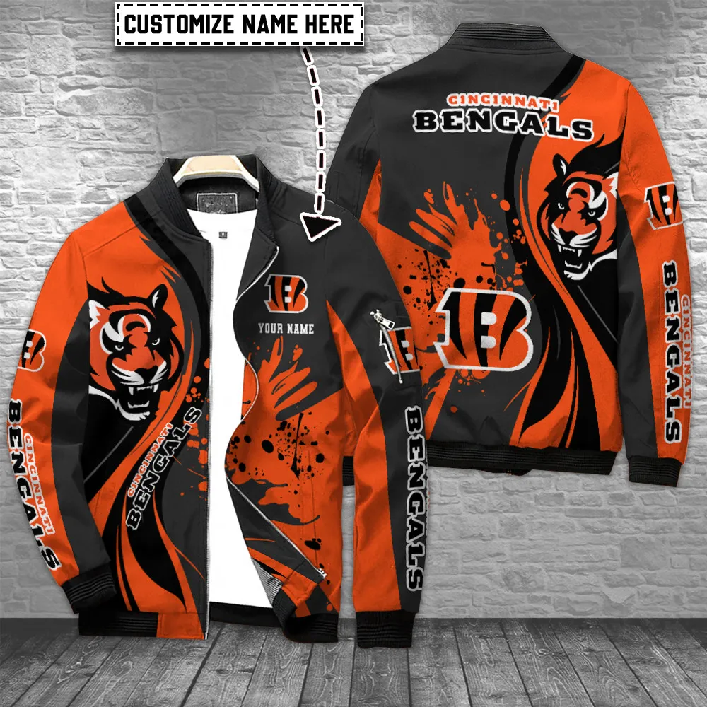 Cincinnati Bengals Personalized Special Zipper Bomber Jacket For Sport Team Fan