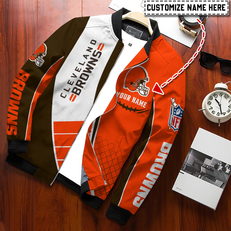 Cleveland Browns Personalized Bomber Jacket Gift For Sport Team Fan