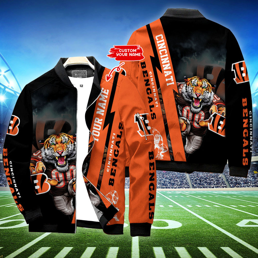 Cincinnati Bengals Personalized Full Zip Bomber Jacket Best Collection For Sport Fans