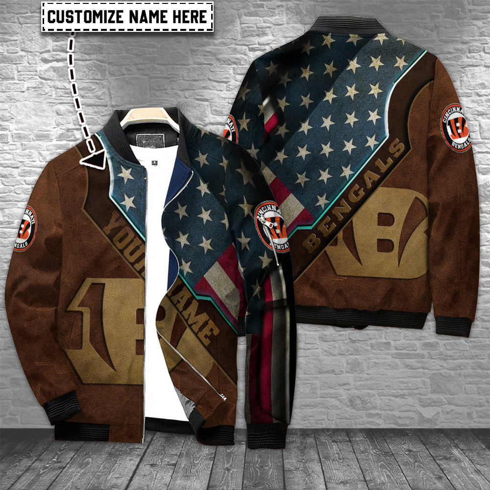 Cincinnati Bengals Nfl Personalized Bomber Jacket For Sport Team Fan