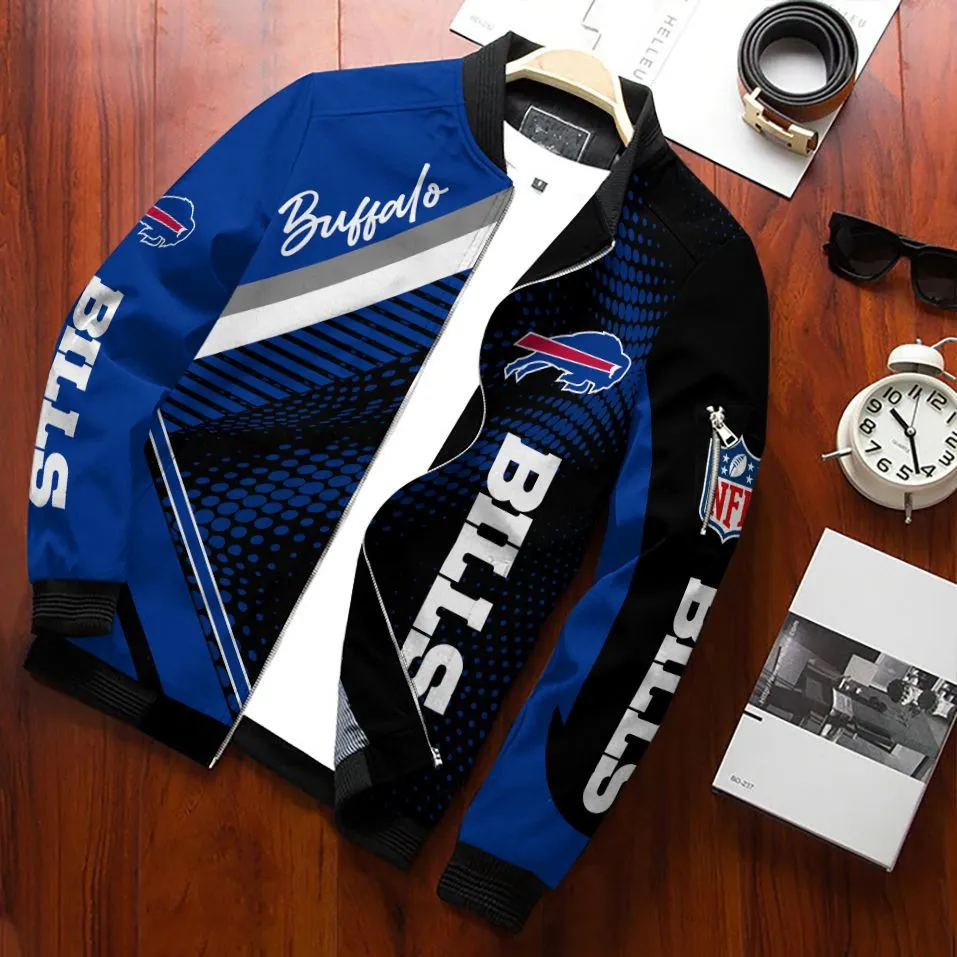 Buffalo Bills Bomber Jacket Full Zip Jacket For Nfl Fans Sport Outdoor Sports