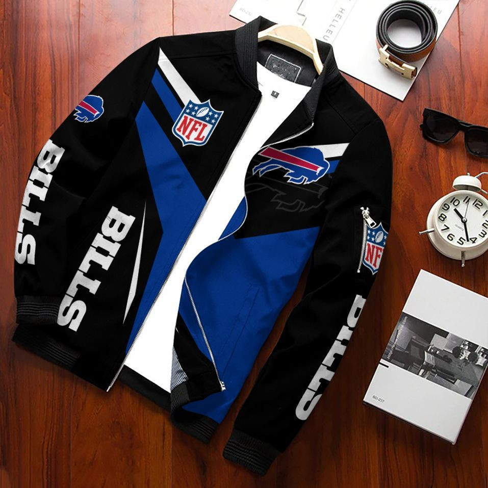 Buffalo Bills Bomber Jacket Full Zip Jacket For Nfl Fans Sport Premium Quality