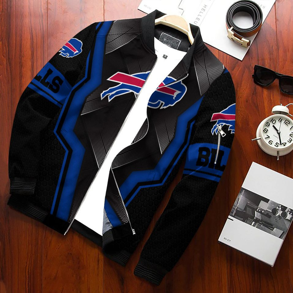 Buffalo Bills Bomber Jacket Full Zip Jacket For Nfl Fans Sport Classic Fit