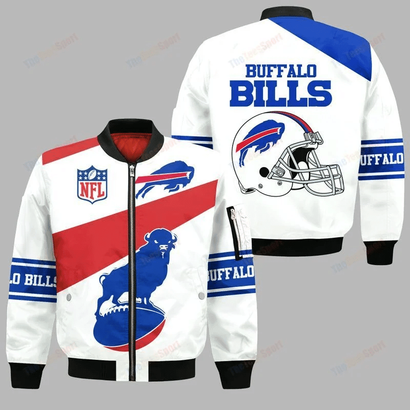 Buffalo Bills Bomber Jacket Full Zip Jacket For Nfl Fans Sport Warm Winter Coat