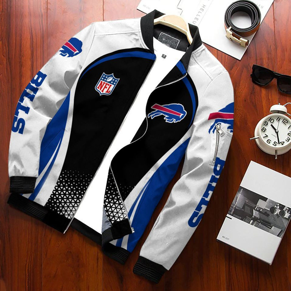 Buffalo Bills Bomber Jacket Full Zip Jacket For Nfl Fans Sport Team