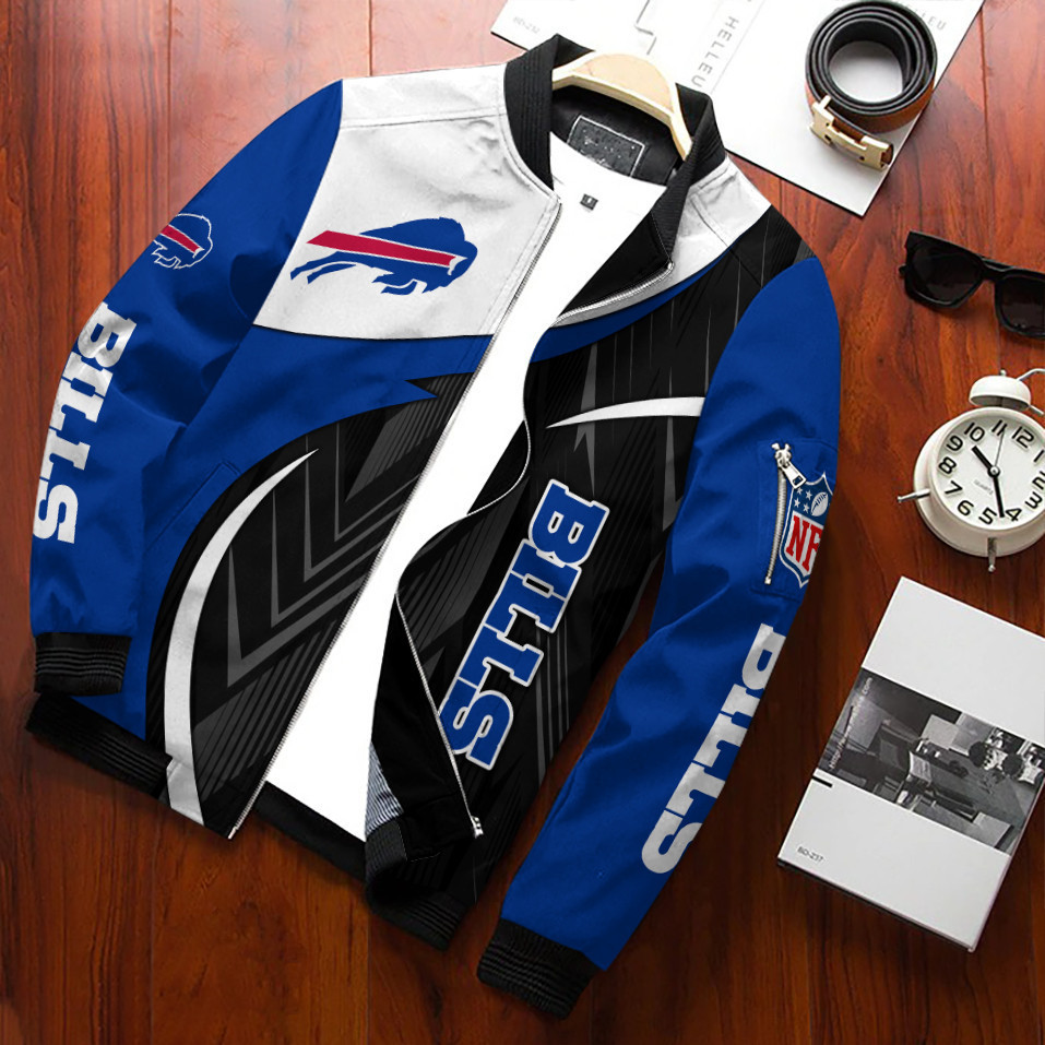 Buffalo Bills Bomber Jacket Full Zip Jacket For Nfl Fans Sport Everyday Wear