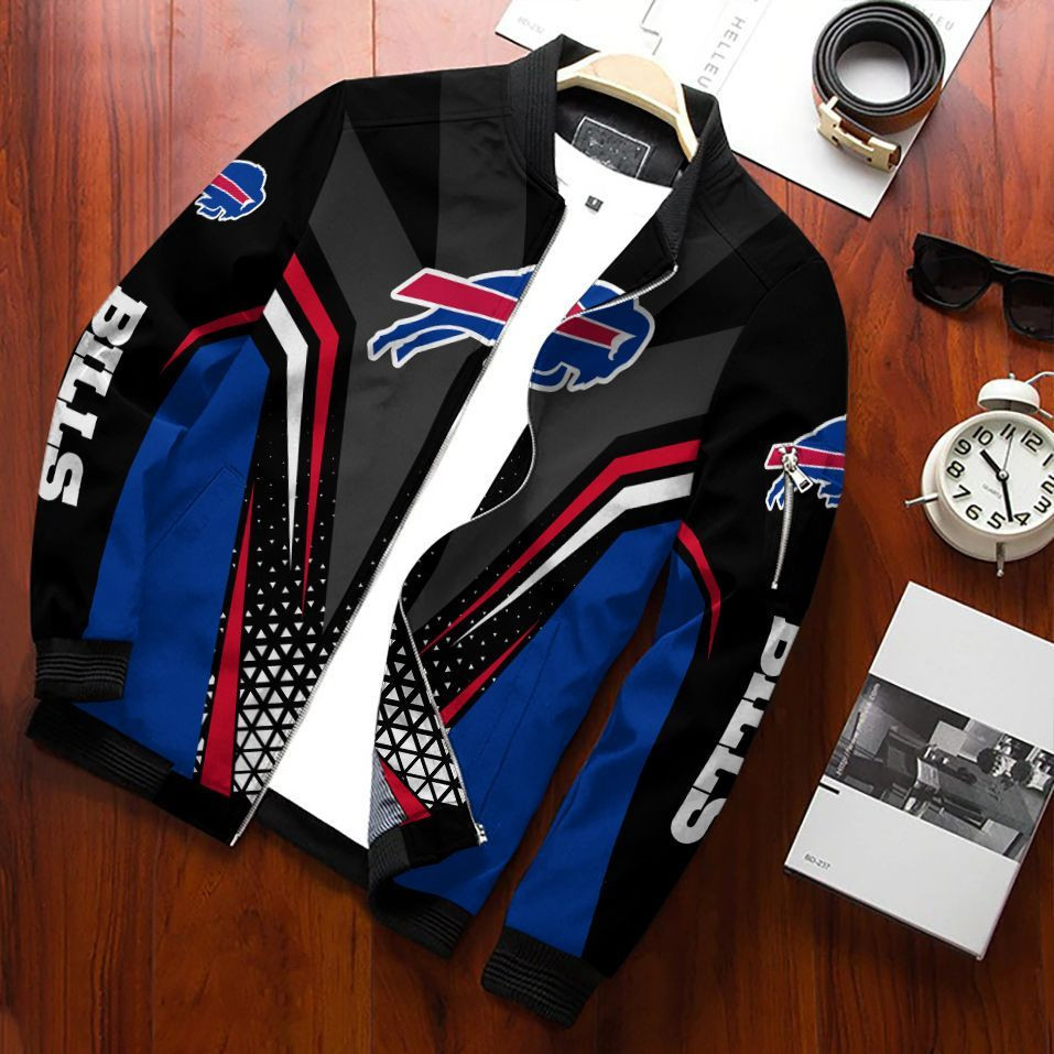 Buffalo Bills Bomber Jacket Full Zip Jacket For Nfl Fans Sport Plus Size